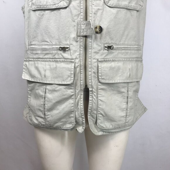 L.L. BEAN - MEN'S MEDIUM -BEIGE SAFARI TRAVEL FISHING PHOTOGRAPHY VEST - Picture 3 of 8